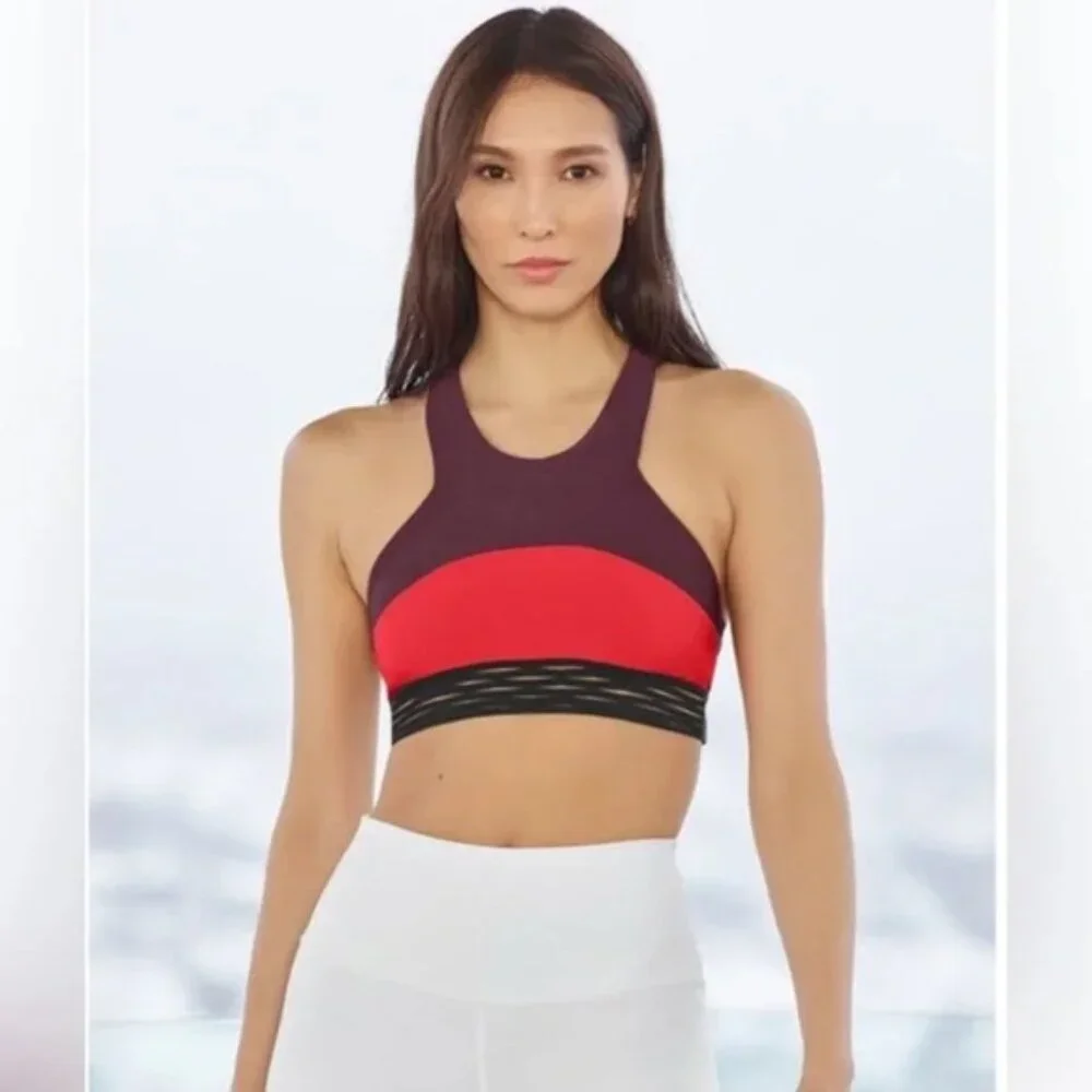 Alo Yoga Endear Sports Bra Colorblock size S Athleisure Gym
